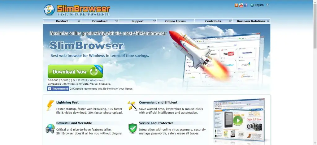 download the new Slim Browser 18.0.0.0