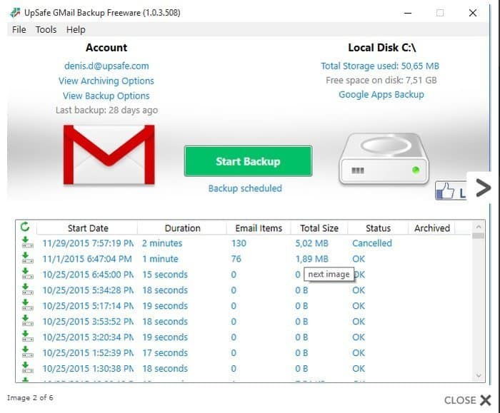 backup gmail to local storage