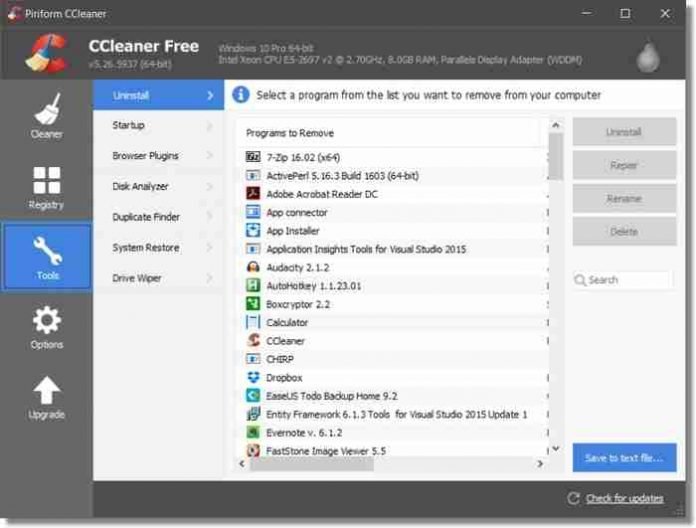 ccleaner duplicate finder content