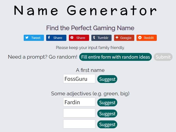 random username creator