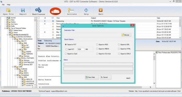 esofttools ost to pst converter software